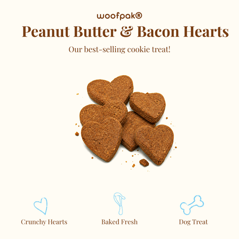 Peanut Butter & Bacon Heart Cookies, 24 oz